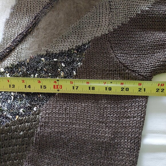 VINTAGE Franco Valeri Sequined Beaded Sweater, Size L - Picture 8 of 10